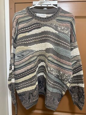 Vintage Carlo Alberto Australia Mens 3D Knit Coogi Style Sweater